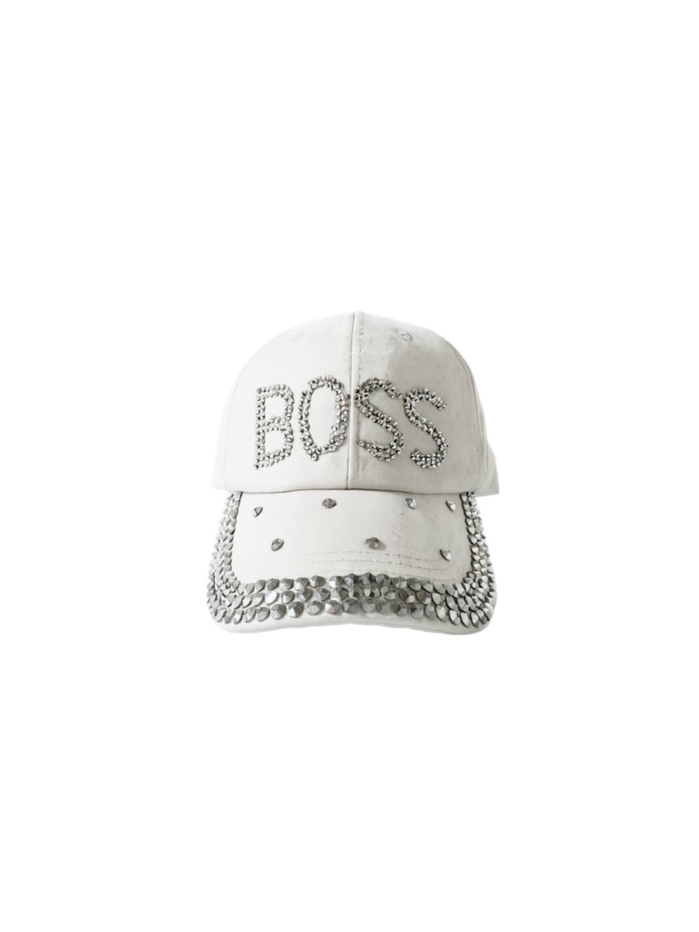Bling Boss Rhinestone Embellished Adjustable Slideback White Hat